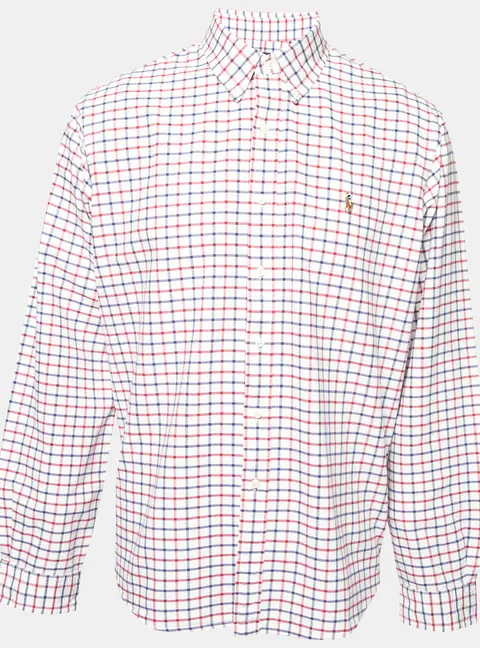 Ralph Lauren White Checked Cotton Button Front Shirt XL