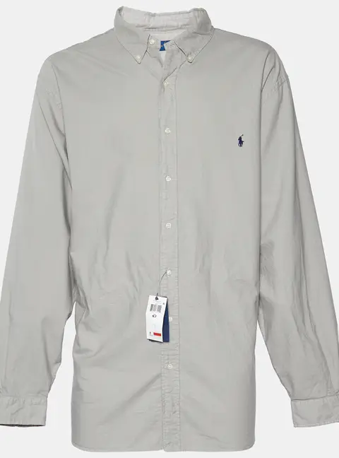 Ralph Lauren Chalk Grey Cotton Button Front Shirt 3XL