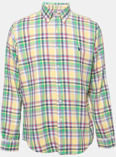 Ralph Lauren Multicolor Checkered Cotton Button Front Shirt L