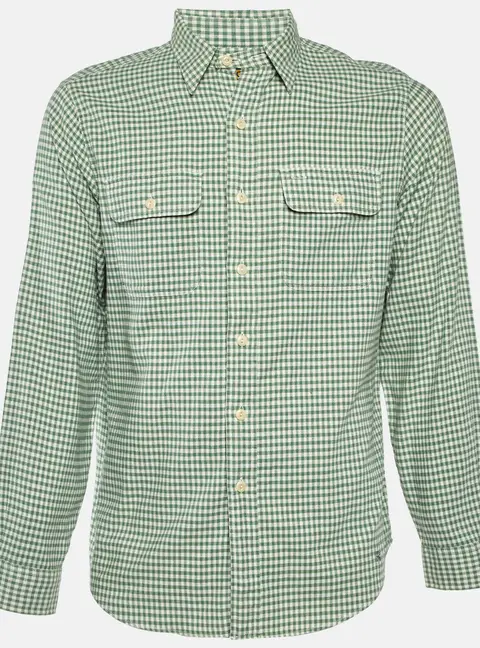 Ralph Lauren Rugby Vintage Green Gingham Check Cotton Shirt M