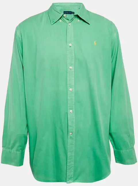 Ralph Lauren Green Cotton Button Front Full Sleeve Shirt XL