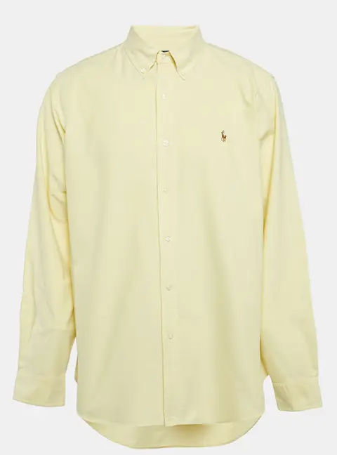 Ralph Lauren Yellow Cotton Classic Fit Shirt XL