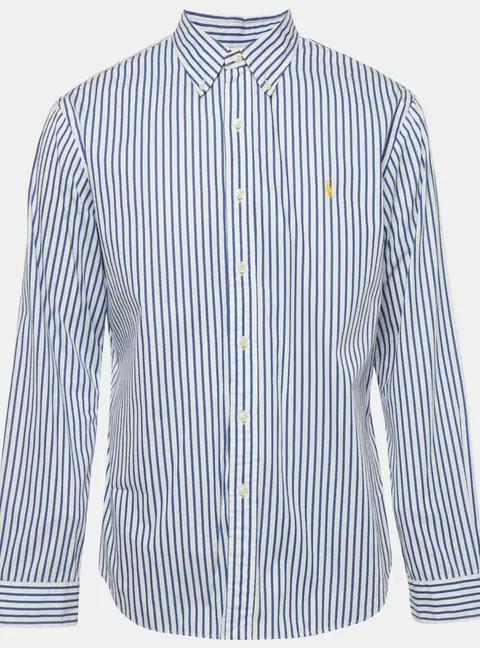 Ralph Lauren White /Blue Striped Cotton Slim Fit Shirt XL