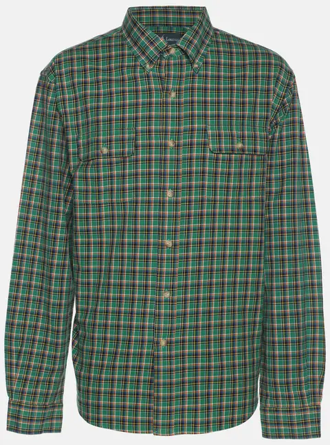 Ralph Lauren Green Checked Cotton Long Sleeve Shirt XL
