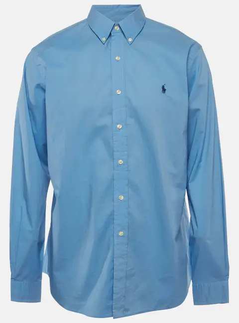 Ralph Lauren Blue Cotton Slim Fit Shirt XL