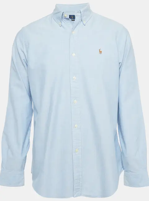 Ralph Lauren Blue Cotton Full Sleeve Shirt M