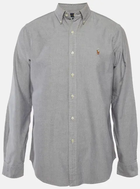 Ralph Lauren Grey Oxford Cotton Button Up Classic Fit Shirt M