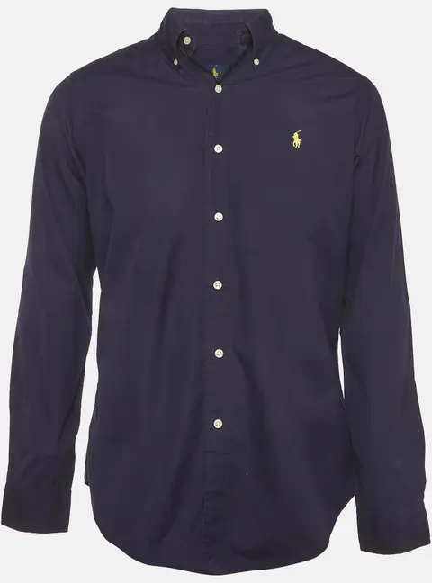 Ralph Lauren Navy Blue Cotton Button Down Shirt M