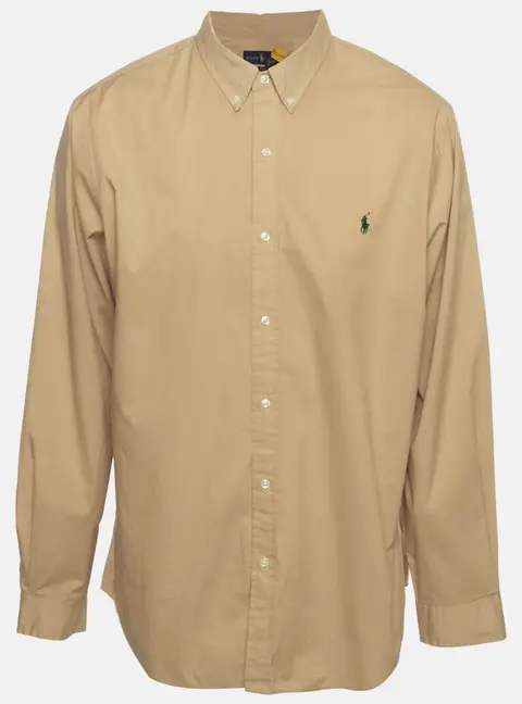 Ralph Lauren Beige Cotton Button Down Shirt XXL