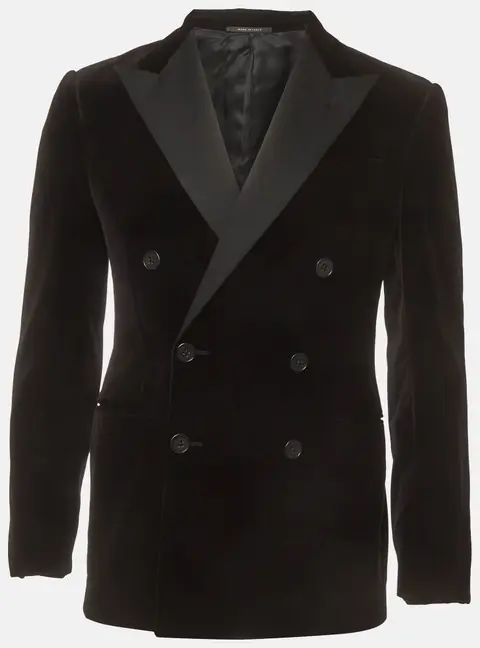 Ralph Lauren Black Velvet Double Breasted Tuxedo Blazer M