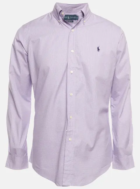 Ralph Lauren Purple Check Cotton Custom Fit Button Down Shirt S