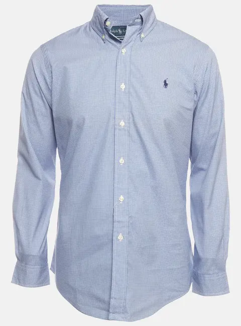 Ralph Lauren Blue Check Cotton Button Down Shirt S