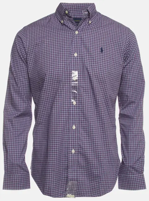 Ralph Lauren Purple Plaid Cotton Long Sleeve T-Shirt S