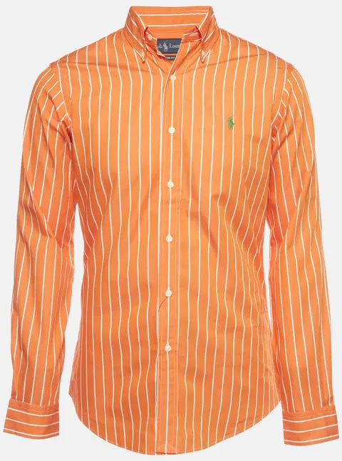 Ralph Lauren Orange Stripe Cotton Long Sleeve Shirt S