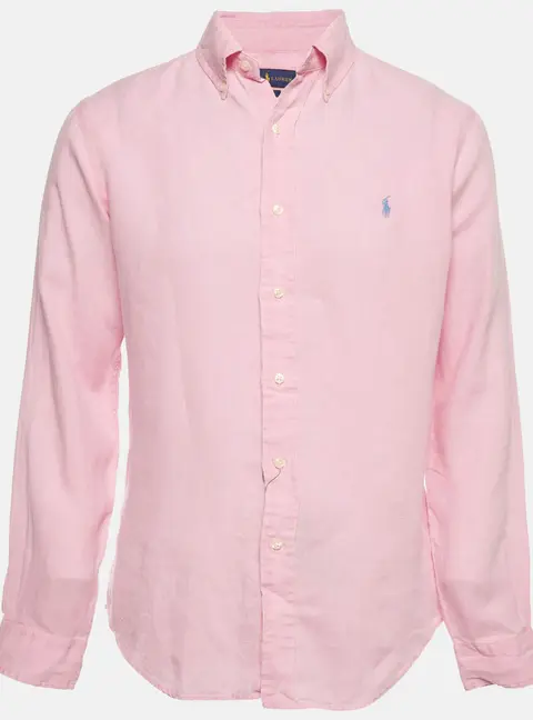 Ralph Lauren Pink Linen Button Down Shirt M