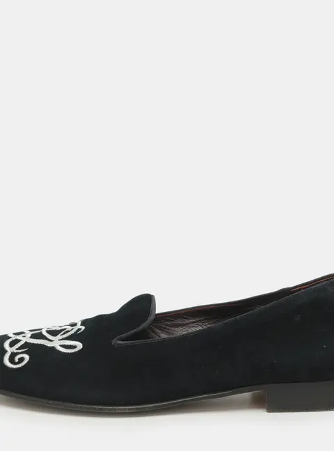 Ralph Lauren Size 42 Navy Blue Velvet Smoking Slippers