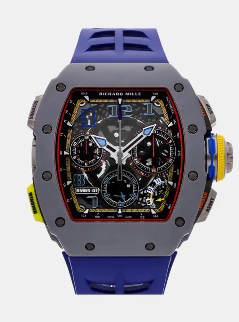 Richard Mille RM65-01 Split Chronograph RM65-01 FQ Automatic Black Quartz Carbon Men's Wristwatch 50mm