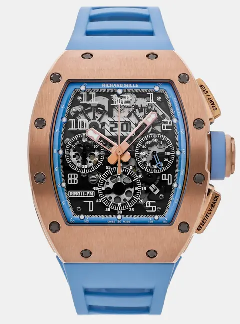 Richard Mille RM 011 Felipe Massa Black 18K Rose Gold Automatic Men's Watches 50x40mm