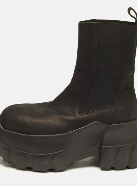Rick Owens Tractor Dunk Size 42 Black Leather Combat Boots