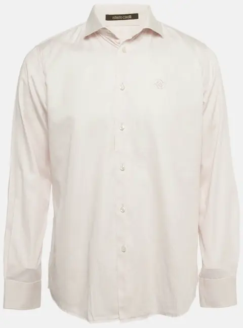 Roberto Cavalli Pink Cotton Long Sleeve Shirt XL