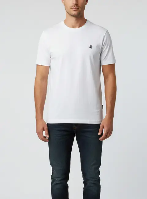 Roberto Cavalli White Cotton Logo Embroidered Crew Neck T-Shirt S