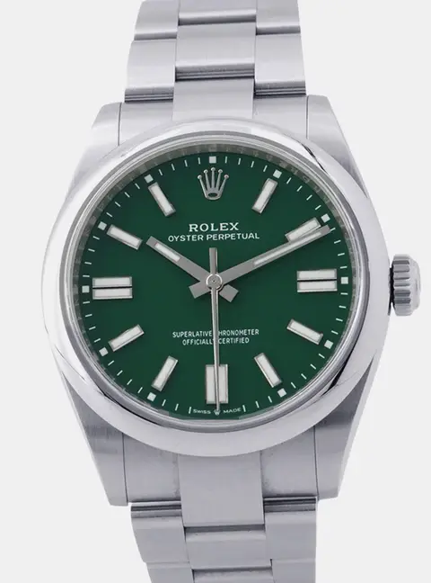 Rolex Oyster Perpetual 134300 Green Stainless Steel Automatic Men's Watch 41mm