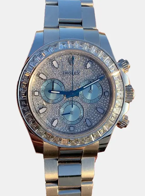 Rolex Diamond Platinum Cosmograph Daytona 116576TBR Automatic Men's Wristwatch 40 mm