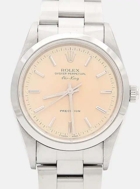 Rolex Air-King 14000 Cream Stainless Steel Automatic Men's Wristwatch 34mm