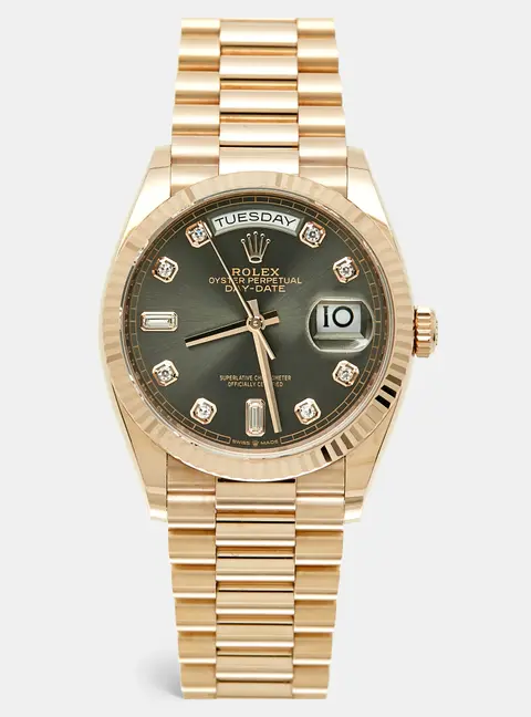 Rolex Day - Date President M128235-0050 Slate Dial 18K Everose Gold Diamond Men's Wristwatch 36 mm