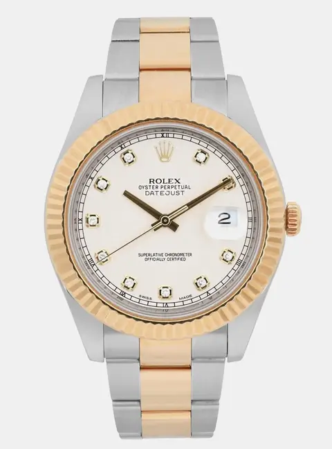 Rolex Datejust II 116333 White Yellow Gold, Stainless Steel Automatic Men's Wristwatch 41mm