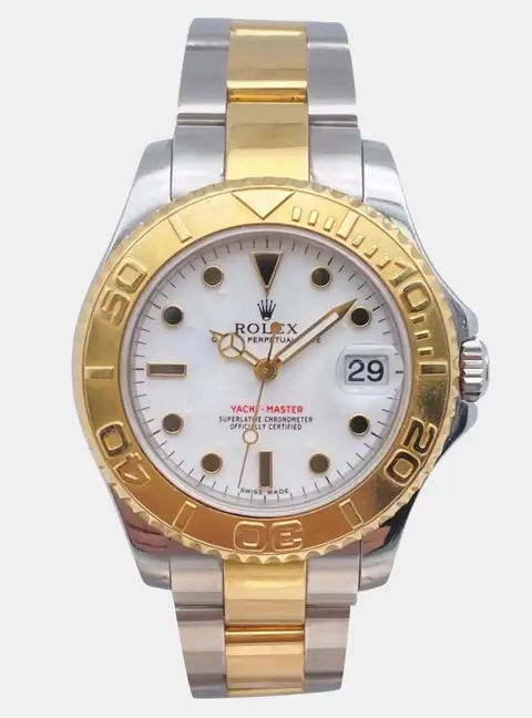 Rolex Yacht-Master 168623 White Stainless Steel Automatic Men's Wristwatch 35mm
