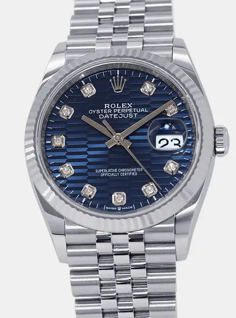 Rolex Datejust 126234G Blue Stainless Steel Automatic Men's Wristwatch 36mm