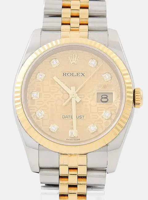 Rolex Datejust 116233 Gold 18K Yellow Gold, Stainless Steel, Diamond Automatic Men's Wristwatch 36mm
