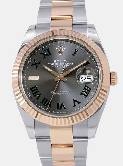 Rolex Datejust 126331 Grey Rose Gold, Stainless Steel Automatic Men's Wristwatch 41mm