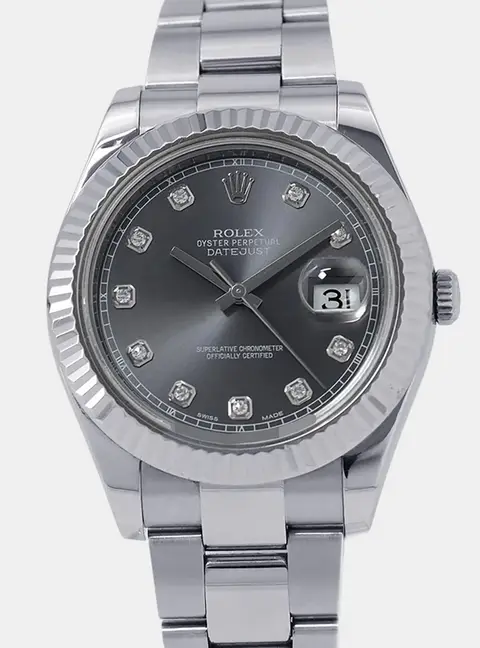 Rolex Datejust 116334 Grey White Gold, Stainless Steel Automatic Men's Wristwatch 41mm