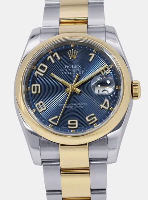 Rolex Datejust 116203 Blue 18K Yellow Gold, Stainless Steel Automatic Men's Wristwatch 36mm