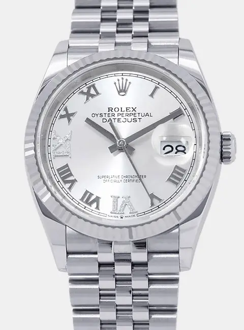 Rolex Datejust 126234 Silver 18K White Gold Stainless Steel, Diamond Automatic Men's Wristwatch 36mm
