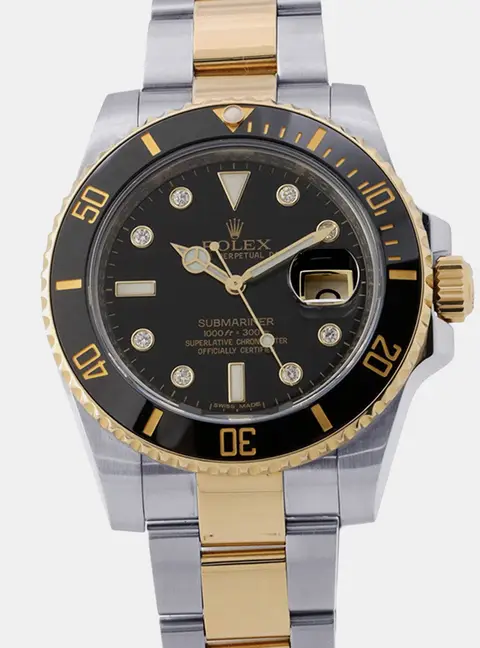 Rolex Submariner Date 116613GLN Black 18K Yellow Gold Stainless Steel Automatic Men's Wristwatch 40mm