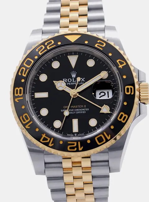 Rolex GMT-Master II 126713GRNR Black 18K Yellow Gold Stainless Steel Automatic Men's Wristwatch 40mm