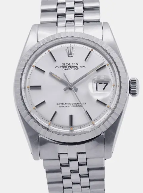 Rolex Datejust 1603 Silver Stainless Steel Automatic Men's Wristwatch 36mm