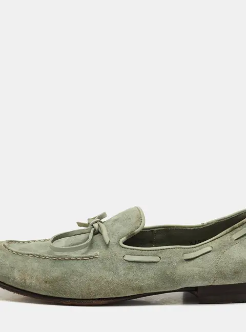 Santoni Blue Suede Slip On Loafers Size 40