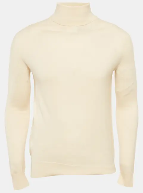 Sandro Cream Wool Blend Turtleneck Jumper S