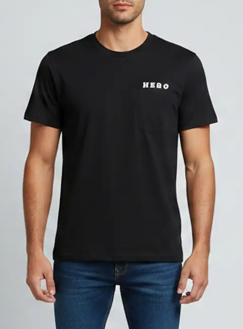 Sandro Black Flocked Hero Print Jersey Slim Fit T-Shirt L