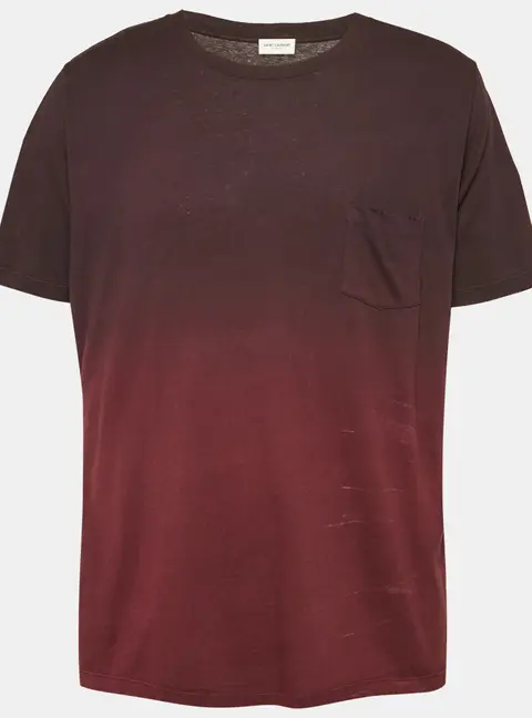Saint Laurent Burgundy Ombre Crewneck T-Shirt XL