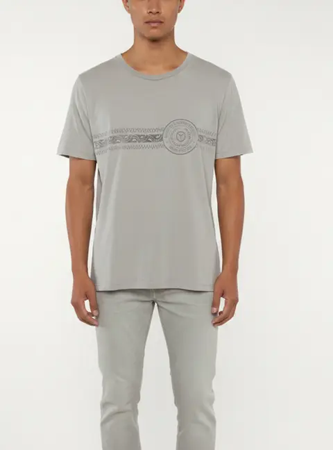 Saint Laurent Paris Grey Universite Graphic Jersey T-Shirt L