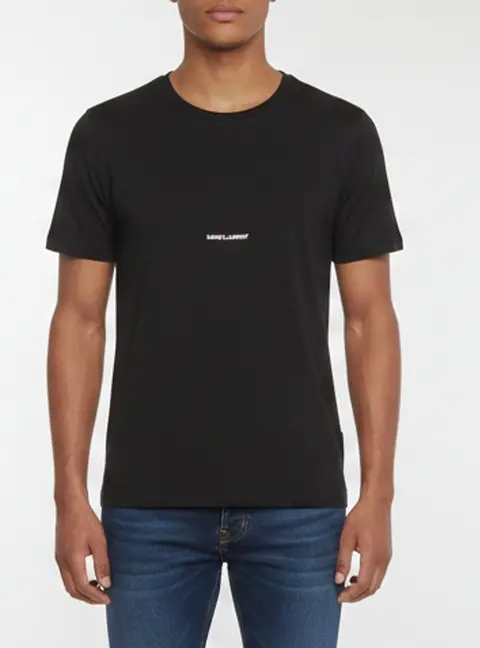 Saint Laurent Paris Black Printed Jersey Short Sleeve T-Shirt S