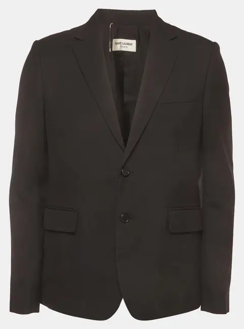 Saint Laurent Paris Black Wool Long Sleeve Jacket L