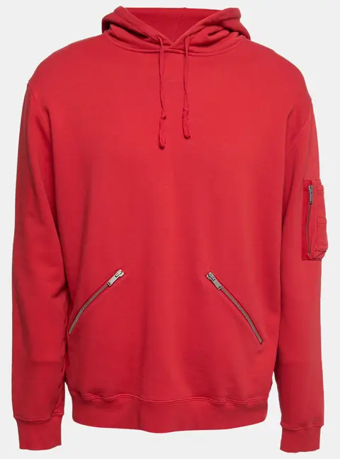 Saint Laurent Red Cotton Long Sleeve Hoodie XL
