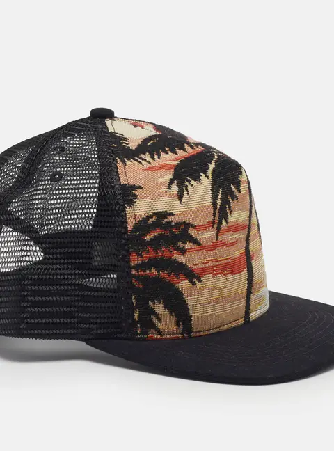 Saint Laurent Black Palm Tree Mesh Baseball Cap Size 55