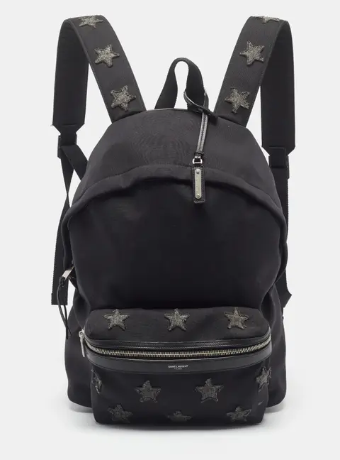 Saint Laurent City Star Black Fabric Backpack